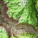 Tapeats Amphitheater - Grand Canyon National Park Map 1988 :Shaded relief map – flat print (not a 3D raised map)