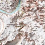 Moab Utah Map 1985 :Shaded relief map – flat print (not a 3D raised map)