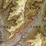 Shiva Temple - Grand Canyon National Park Map 1988 :Shaded relief map – flat print (not a 3D raised map)
