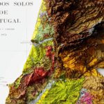 Portugal Map 1971, Geology :Shaded relief map – flat print (not a 3D raised map)