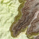 Havasupai Point - Grand Canyon National Park Map 1988 :Shaded relief map – flat print (not a 3D raised map)