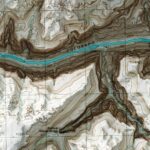 Fishtail Mesa Grand Canyon National Park Map 1988 :Shaded relief map – flat print (not a 3D raised map)