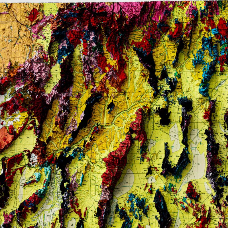 Nevada Map 1978, Geology :Shaded relief map – flat print (not a 3D raised map)