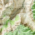 Desert View Grand Canyon National Park Map 1988 :Shaded relief map – flat print (not a 3D raised map)