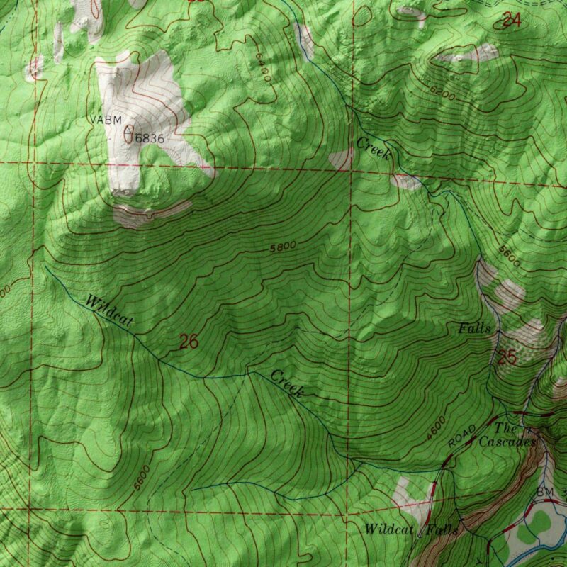 Topographic Map of Yosemite Valley 1958 :Shaded relief map – flat print (not a 3D raised map)