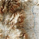 Roosevelt 1907, Topography :Shaded relief map – flat print (not a 3D raised map)