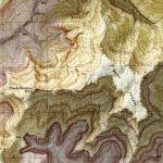 Shiva Temple - Grand Canyon National Park Map 1988 :Shaded relief map – flat print (not a 3D raised map)