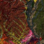 Louisiana 1984, Geology :Shaded relief map – flat print (not a 3D raised map)