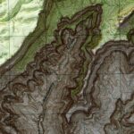 Powell Plateau - Grand Canyon National Park Map 1988 :Shaded relief map – flat print (not a 3D raised map)