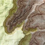 Havasupai Point - Grand Canyon National Park Map 1988 :Shaded relief map – flat print (not a 3D raised map)