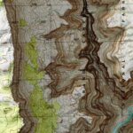 Fossil Bay - Grand Canyon National Park Map 1988 :Shaded relief map – flat print (not a 3D raised map)
