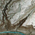 Fishtail Mesa Grand Canyon National Park Map 1988 :Shaded relief map – flat print (not a 3D raised map)