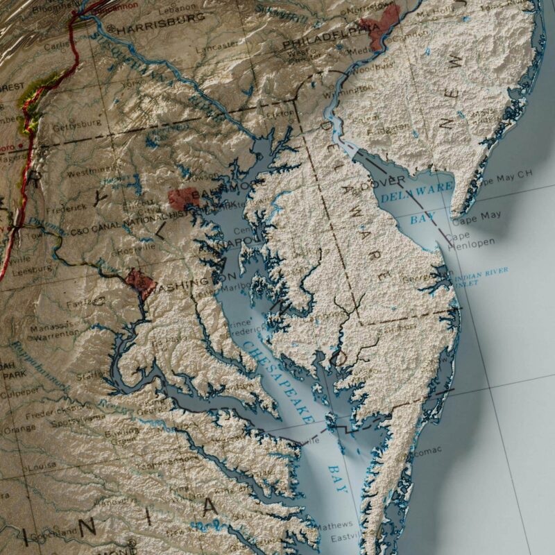 Appalachian Trail Map 1981, Topography :Shaded relief map – flat print (not a 3D raised map)