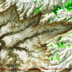 Supai - Grand Canyon National Park Map 1962 :Shaded relief map – flat print (not a 3D raised map)