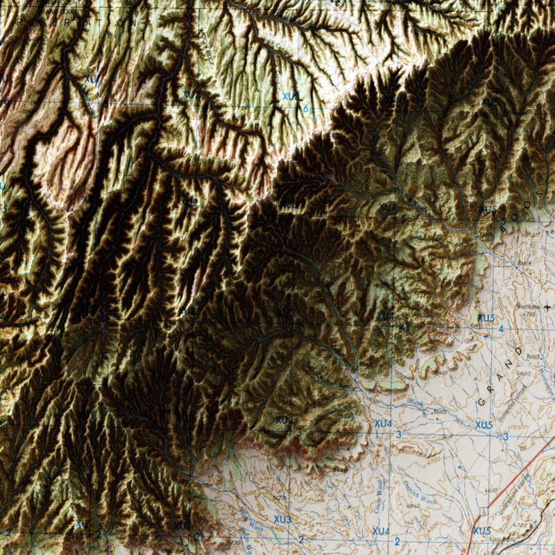 Grand Junction Mp 1962 :Shaded relief map – flat print (not a 3D raised map)