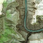 Explorers Monument Grand Canyon National Park Map 1988 :Shaded relief map – flat print (not a 3D raised map)
