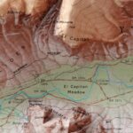 Yosemite Valley Map, Topography :Shaded relief map – flat print (not a 3D raised map)