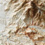 Roosevelt 1907, Topography :Shaded relief map – flat print (not a 3D raised map)