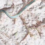 Moab Utah Map 1985 :Shaded relief map – flat print (not a 3D raised map)