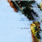 San Francisco 1961 :Shaded relief map – flat print (not a 3D raised map)