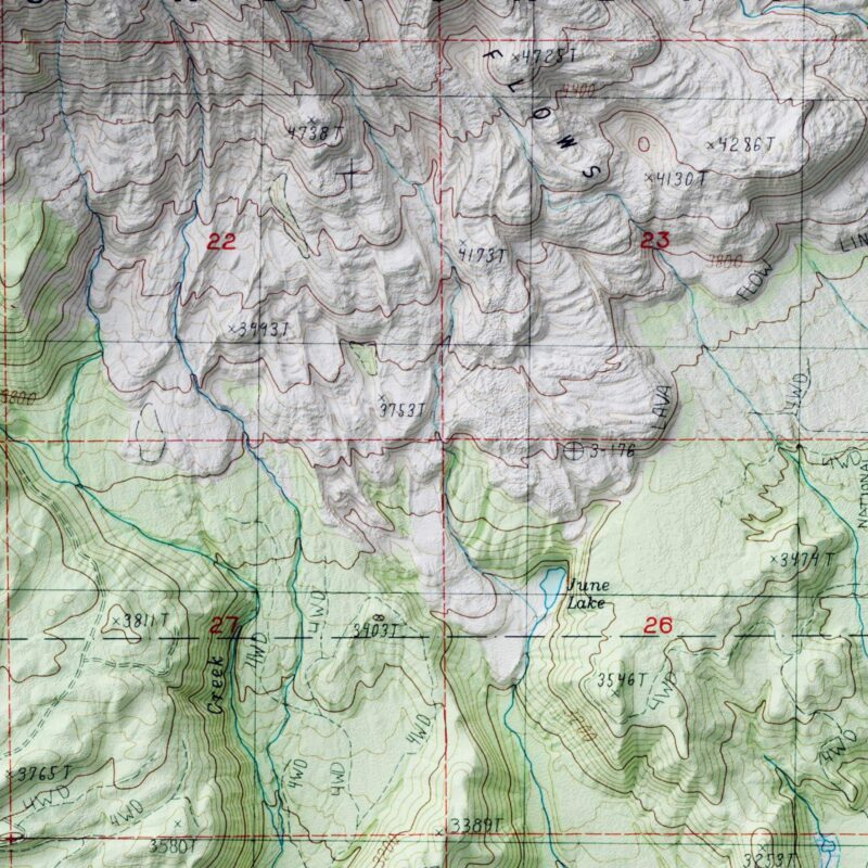 Mount Saint Helens Map 1983 :Shaded relief map – flat print (not a 3D raised map)