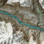 Fishtail Mesa Grand Canyon National Park Map 1988 :Shaded relief map – flat print (not a 3D raised map)