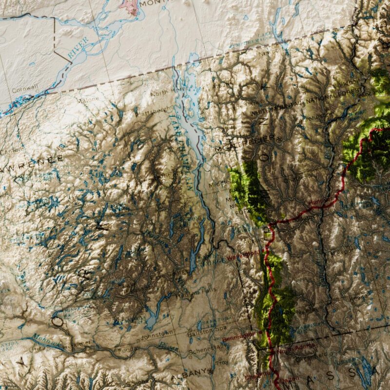 Appalachian Trail Map 1981, Topography :Shaded relief map – flat print (not a 3D raised map)