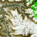 Supai - Grand Canyon National Park Map 1962 :Shaded relief map – flat print (not a 3D raised map)