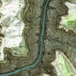 Explorers Monument Grand Canyon National Park Map 1988 :Shaded relief map – flat print (not a 3D raised map)