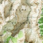 Desert View Grand Canyon National Park Map 1988 :Shaded relief map – flat print (not a 3D raised map)
