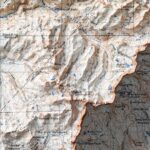 Yosemite National Park 1915, Topography :Shaded relief map – flat print (not a 3D raised map)