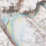 Moab Utah Map 1985 :Shaded relief map – flat print (not a 3D raised map)