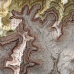 Shiva Temple - Grand Canyon National Park Map 1988 :Shaded relief map – flat print (not a 3D raised map)