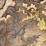 Canyonlands National Park Map 1968 :Shaded relief map – flat print (not a 3D raised map)