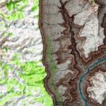 Kanab Point - Grand Canyon National Park Map 1962 :Shaded relief map – flat print (not a 3D raised map)