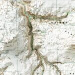 Fishtail Mesa Grand Canyon National Park Map 1988 :Shaded relief map – flat print (not a 3D raised map)