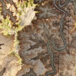 Canyonlands National Park Map 1968 :Shaded relief map – flat print (not a 3D raised map)