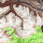 Kanab Point - Grand Canyon National Park Map 1962 :Shaded relief map – flat print (not a 3D raised map)