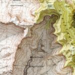 Havasupai Point - Grand Canyon National Park Map 1988 :Shaded relief map – flat print (not a 3D raised map)