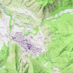 Aspen Map 1960 :Shaded relief map – flat print (not a 3D raised map)