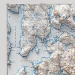 Acadia Map 1931, Topography :Shaded relief map – flat print (not a 3D raised map)