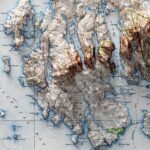 Acadia Map 1931, Topography :Shaded relief map – flat print (not a 3D raised map)