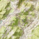 Blue Ridge Mountains Map :Shaded relief map – flat print (not a 3D raised map)