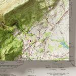 Blue Ridge Mountains Map :Shaded relief map – flat print (not a 3D raised map)