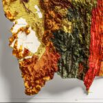 Bolivia Map 1974 Geology :Shaded relief map – flat print (not a 3D raised map)