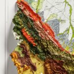 Bolivia Map 1974 Geology :Shaded relief map – flat print (not a 3D raised map)
