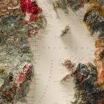 British Isles Map 1901, Geology :Shaded relief map – flat print (not a 3D raised map)