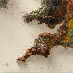 British Isles Map 1901, Geology :Shaded relief map – flat print (not a 3D raised map)