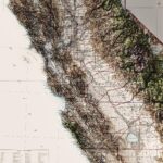 California Map 1907 :Shaded relief map – flat print (not a 3D raised map)
