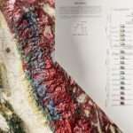California Map 1977, Geology :Shaded relief map – flat print (not a 3D raised map)